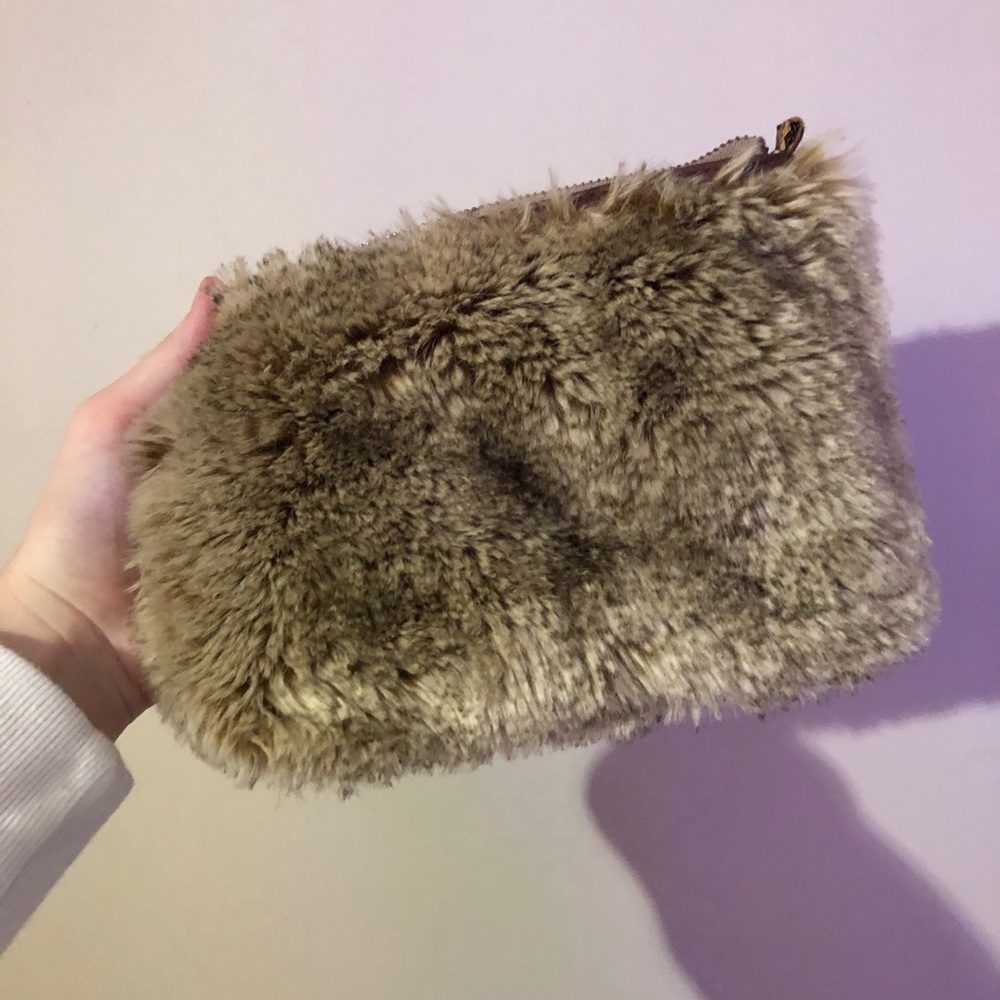 Pottery Barn faux fur pouch